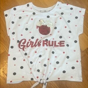 Disney White T-Shirt with Red Sequin Heart